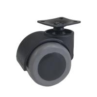Опора колесная резиновая оборотная D 50 мм, серо-черный