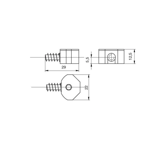 Стяжка каркаса UT Mini KD 6x30мм, отделка цинк