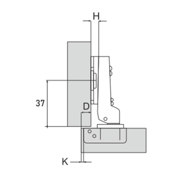 Gelony петля полунакладная без доводчика (90/110), монтажная планка H=2